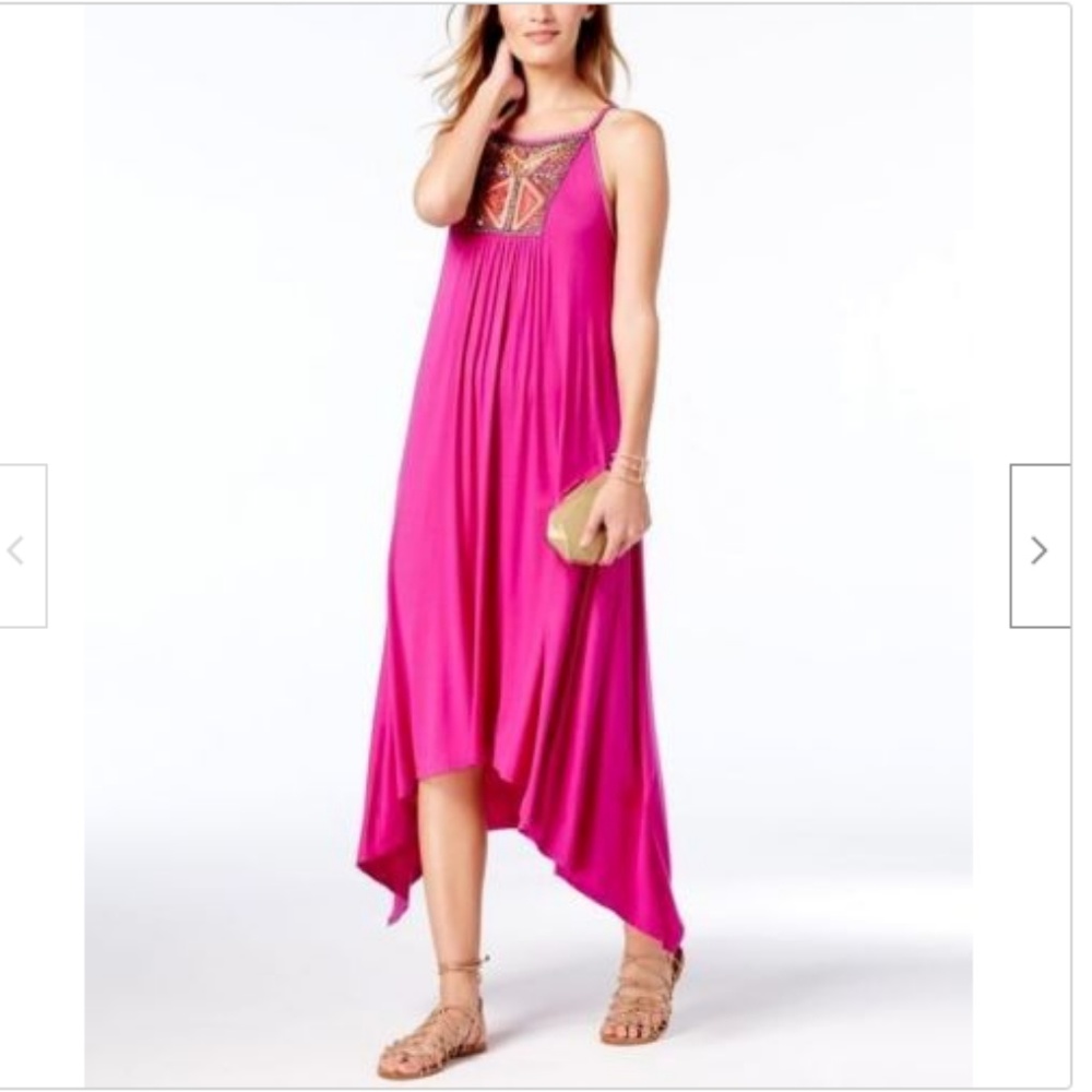 INC Handkerchief-Hem Embellished Sundress Size PP